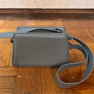 Hvisk blue vegan leather crossbody bag